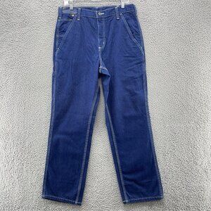 New Carhartt FR FLAME RESISTANT 290-83 Men's 32X30‎ Carpenter 100% Cotton Blue